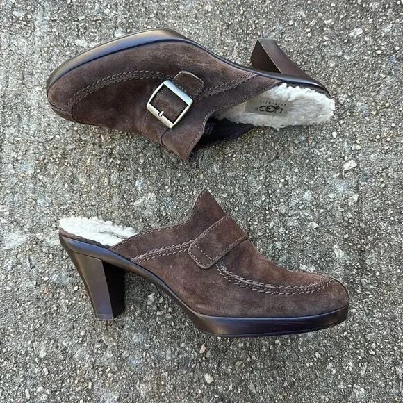Ugg Australia Slip On Chunky Heel Buckle Suede Women’s Sz 7.5 - Picture 8 of 12